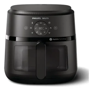 Fritadeira Airfryer Philips Walita Digital com Visor Série 2000 XL – 6,2 litros, Tecnologia RapidAir, Grelha Removível, Display digital Touch, 2 anos de garantia, Preta (NA230/00)
