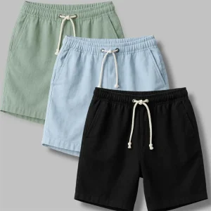 Kit 3 Shorts Masculino Bermuda Linho Verão