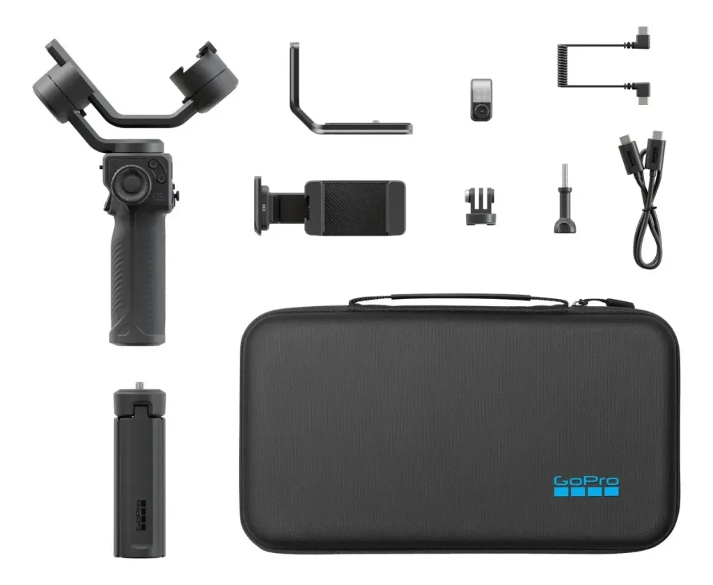 Kit Estabilizador Gimbal GoPro Fluid Pro Ai para Smartphones, Câmeras, LED, Case inclusa