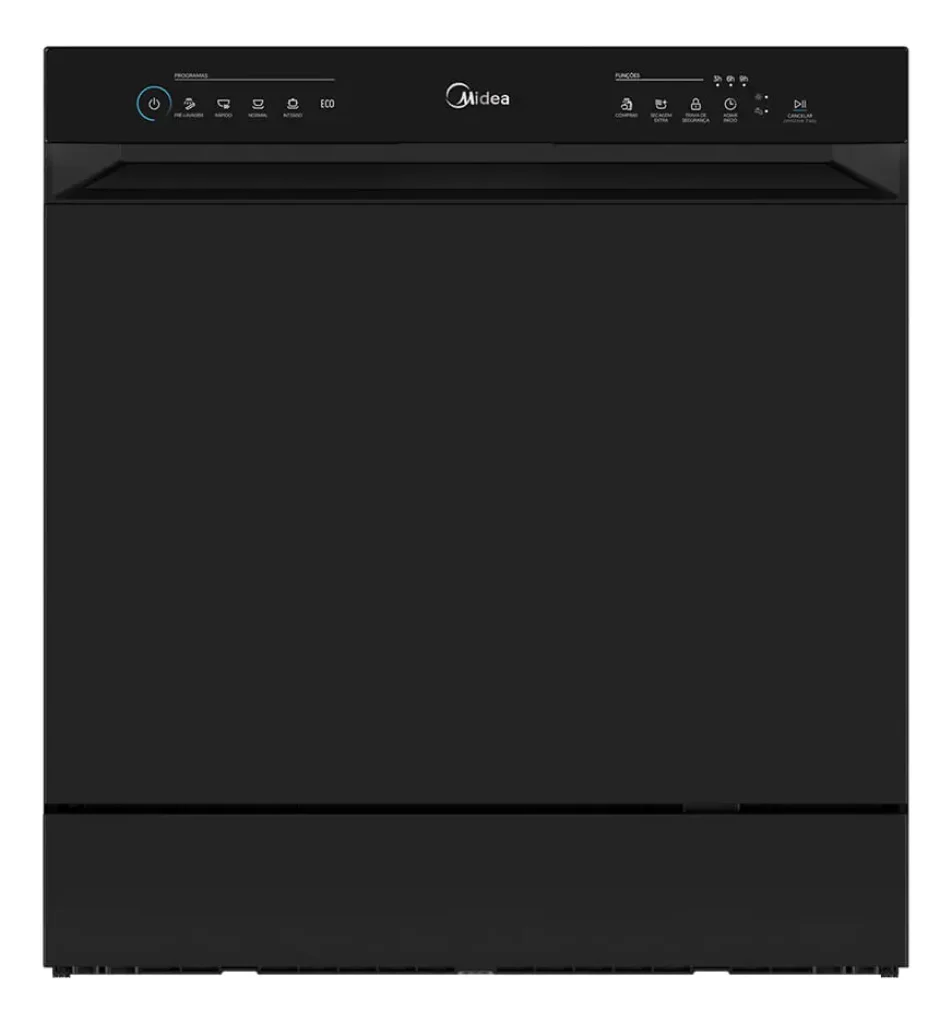Lava Louças 8 Serviços Preta Touch Plus Midea Preto