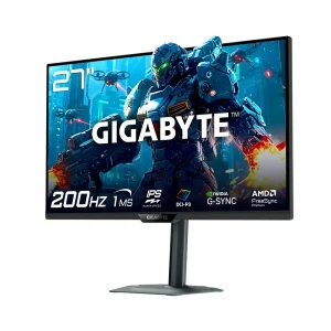 Monitor Gamer Gigabyte 27″, QHD, 200Hz, 0.5ms, IPS, Adaptive-Sync, G-Sync, FreeSync Premium, HDR 10, USB-C, Altura Ajustável – G27Q2