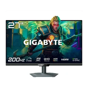 Monitor Gamer Gigabyte 27″, QHD, 200Hz, 1ms, IPS, Adaptive-Sync, G-Sync, 99% DCI-P3, HDR 400, USB-C, Altura Ajustável, Preto – M27Q2 QD