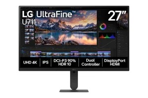 Monitor LG UltraFine™ U711 UHD 4K 27″, IPS, HDR10, 90% DCI-P3, Dual Controller, HDMI, DisplaPort, Preto – 27U711B