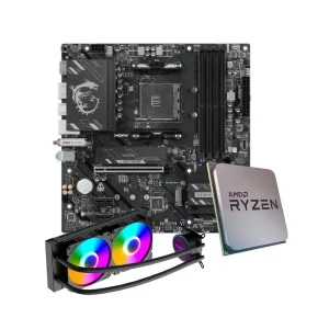 Placa-Mãe MSI B550M Gaming Plus WiFi6E + Processador AMD Ryzen 7 5700X + Water Cooler MACH1 Logic, RGB, 240mm