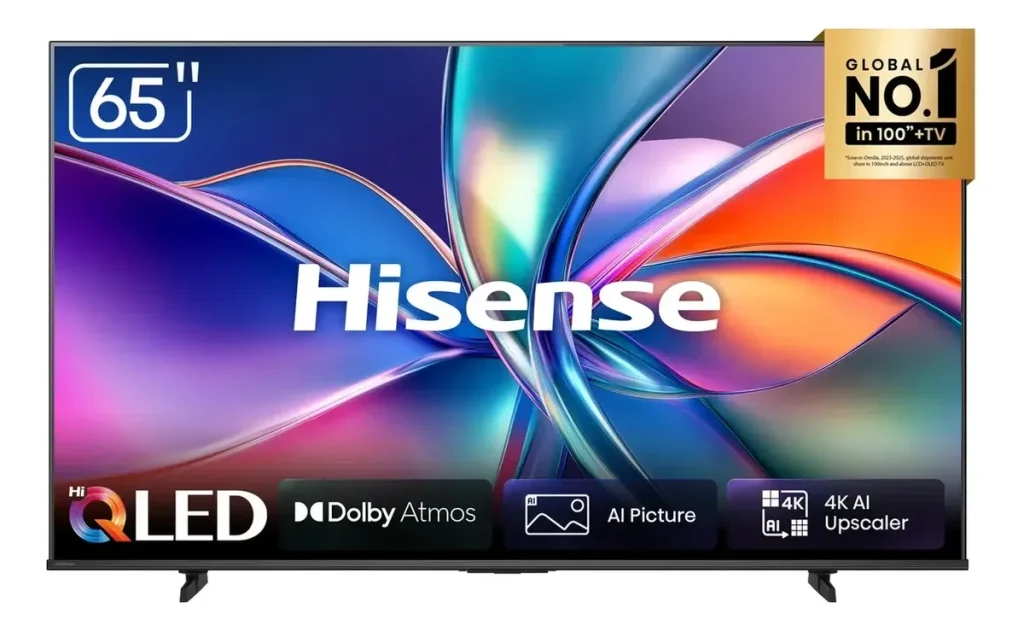 Smart TV Hisense UHD 4K QLED 65" Q6QV com HDR10+, 4K Upscaler, Dolby Atmos, Sport Mode, Game Mode Plus e Alexa - 65Q6QV