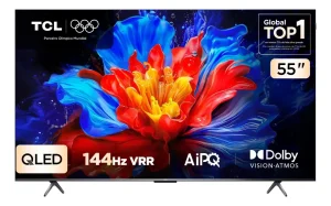 Smart TV TCL 4K 55″ QLED P8K 144Hz – WiFi Bluetooth Google TV HDR10+ Dolby Vision Atmos – 55P8K