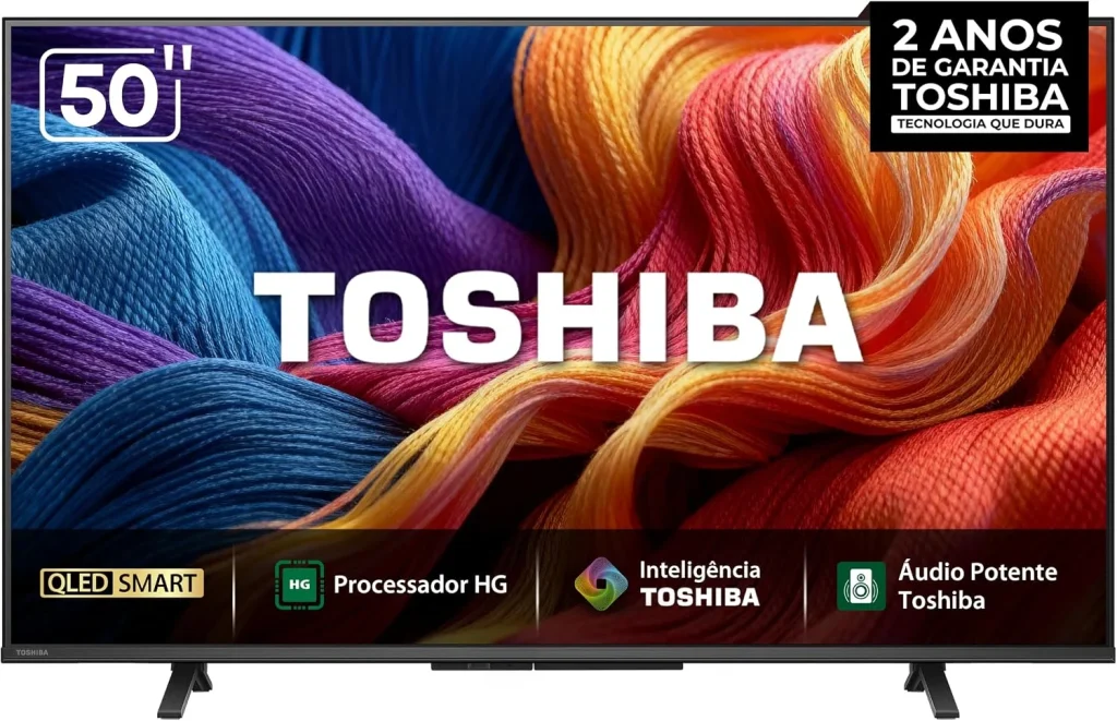 Toshiba Smart TV QLED FHD 50" Polegadas 50V45SS com Processador HG Inteligência Toshiba AI e Áudio Potente multicanal