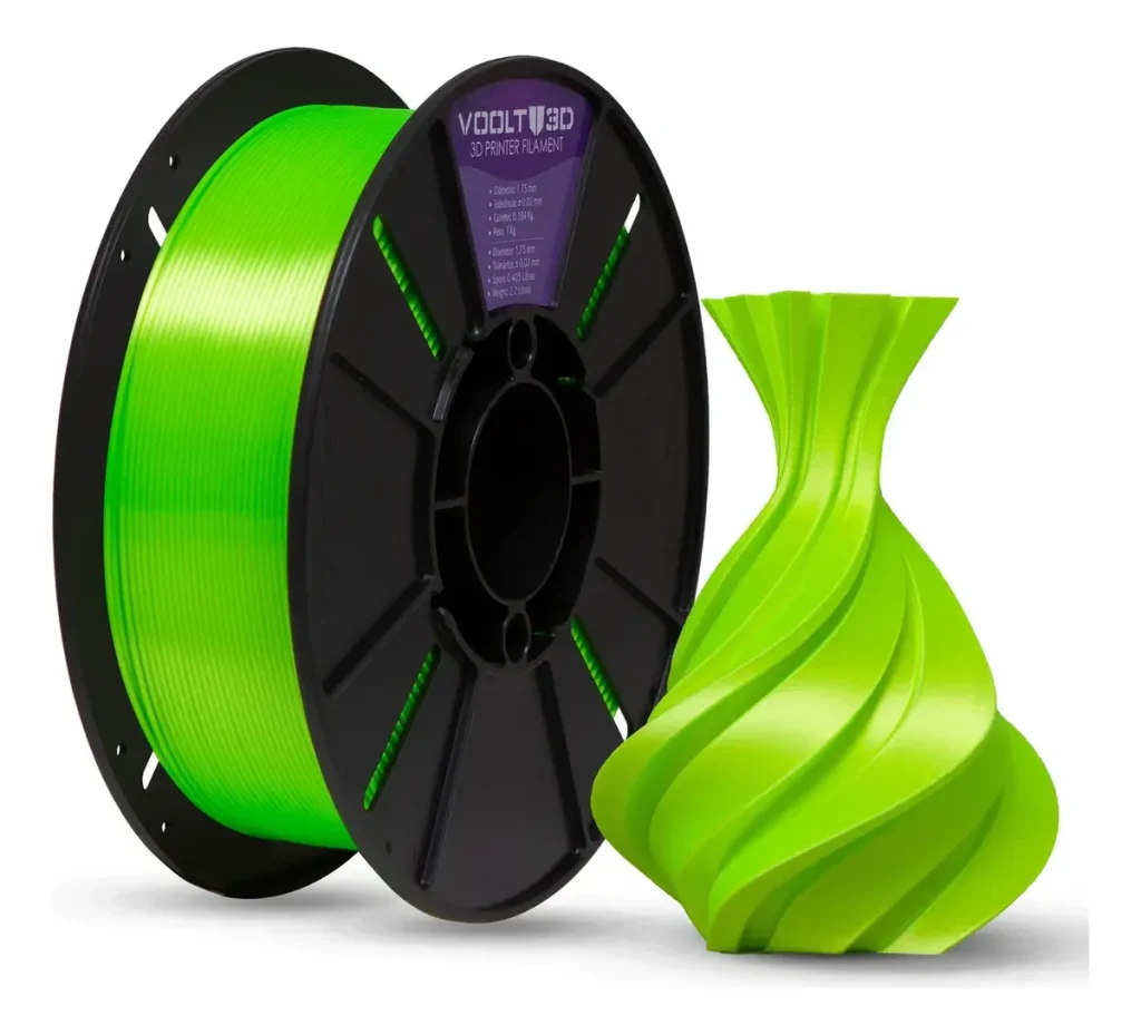 Filamento Voolt3D PLA V-SILK Verde Neon Premium 1kg