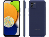 Smartphone Samsung Galaxy A03 64GB Azul 4G – Octa-Core 4GB RAM Tela 6,5” Câm. Dupla + Sefie 5MP