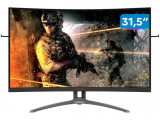 Monitor Gamer 31,5″ AOC Agon Curved Widescreen LED de 165Hz e 1ms, Painel VA, FreeSync – AG323FCXE