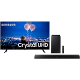 Samsung Smart TV 65” Crystal UHD 65TU8000 4K, Wi-fi, Borda Infinita, Alexa built in, Controle Único, Visual Livre de Cabos + Soundbar Samsung Hw-t555 2.1 Canais Subwoofer Wireless Bluetooth HDMI – 320w