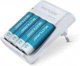 Carregador de Pilhas Multilaser AA/AAA + 4 Pilhas AA 2500Mah – CB054, turquoise