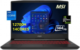 MSI Pulse GL66 15.6″ FHD 144Hz Gaming Laptop 12th Intel Core i7-12700H (14 Cores) – RTX 3070, RGB Backlit KB, Cooler Boost 5, WiFi 6, Win11, Black, w/HDMI (16GB RAM | 1TB PCIe SSD)