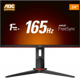 Monitor Gamer AOC 23,8″, 165Hz Full HD, 1ms, DisplayPort, HDMI e VGA, Ajuste de Altura – 24G2S/BK