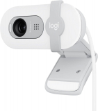 Webcam Full HD Logitech Brio 100 com Microfone Integrado, Proteção de Privacidade, Correção Automática de Luz e Conexão USB-C – Branco