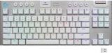 Teclado Mecânico Gamer Sem Fio Logitech G915 TKL com RGB LIGHTSYNC, USB ou Bluetooth, Controles de Mídia, Design Ultrafino, Exclusivo Switch de Perfil Baixo GL Tactile e Bateria Recarregável – Branco