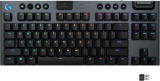 Teclado Mecânico Gamer Sem Fio Logitech G915 TKL com RGB LIGHTSYNC, USB ou Bluetooth, Controles de Mídia, Design Ultrafino, Exclusivo Switch de Perfil Baixo GL Tactile e Bateria Recarregável – Preto