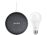 Nest Mini 2ª geração Smart Speaker com Google – Assistente Carvão + Lâmpada Inteligente Positivo