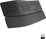 Logitech ERGO K860 – Teclado sem fio com Layout de Teclado Dividido, Suporte para Descanso de Pulso, Tecido Resistente a Manchas, Conexão Bluetooth e USB – Compatível com Windows e Mac, Preto