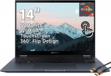 ASUS VivoBook S 14 Flip 2 em 1 tela sensível ao toque WUXGA 16:10 Slim Laptop AMD Ryzen 7 5800H Retroiluminado KB Wi-Fi 6 Leitor de impressão digital 1080p FHD Webcam Windows 11 com HDMI (40GB RAM | SSD de 2 TB)