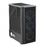 Gabinete Gamer Ninja Ares, Mid Tower, RGB, ATX, Black, Sem Fonte, Com 3 Fans