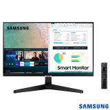 Smart Monitor FHD Samsung 24“, Plataforma Tizen, Tap View, HDMI, Bluetooth, HDR, Preto, Série M5