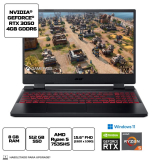 Notebook Acer Nitro 5 AN515-47-R1N8 AMD Ryzen 5 7535HS Windows 11 Home 8GB RAM 512GB RTX 3050 4GB 15.6” Full HD IPS 144Hz