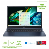 Notebook Acer Aspire 3 A315-24P-R31Z AMD Ryzen 5 Windows 11 Home 8GB LPDDR5 512GB SSD 15.6” Full HD