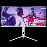 Monitor Gamer SuperFrame Elegance Series, White, 30 pol, Curvo, UltraWide, Full HD, VA, 1ms, 200Hz, FreeSync, HDMI/DP, SFEF-3015