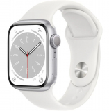 Apple Watch Series 8 Gps – Caixa Prateada De Alumínio  41mm – Pulseira Esportiva Branca