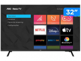 Smart TV LED 32″ HD AOC 32S5135/78G – Roku TV, Wifi, Conversor Digital, USB, HDMI