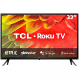 Smart TV LED 32″ HD TCL Roku TV RS530 WiFi, Dual Band, 3 HDMI, 1 USB, Controle por Aplicativo, Google Assistant, Alexa e Apple Homekit
