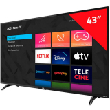 Smart TV LED 43” Full HD AOC Roku 43S5195/78 com Wi-fi, Controle Remoto com Atalhos, Roku Mobile, Miracast, Entradas HDMI e USB