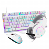 Kit Gamer Motospeed White Storm – Teclado Mecânico CK82 RGB Switch Blue ANSI + Headset G750 RGB 7.1 USB + Mouse V50 4000DPI RGB