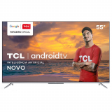 Smart TV TCL 55″ P715 LED 4K UHD, WiFi, Bluetooth, 3x HDMI, 2x USB, HDR, Google Assistant, Android TV, Borda Ultrafina – 55P715
